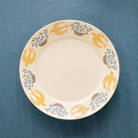 Buncho Pottery 7寸 / Yellow bird and flower basket rim plate