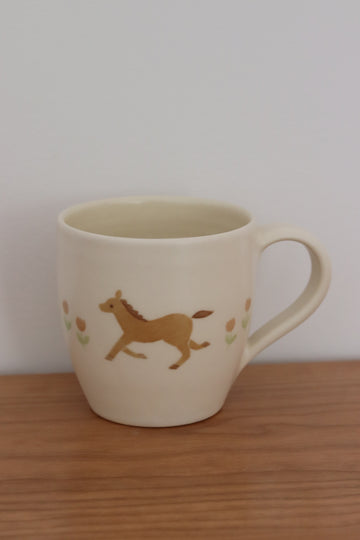 Buncho Pottery Horse Mug Large