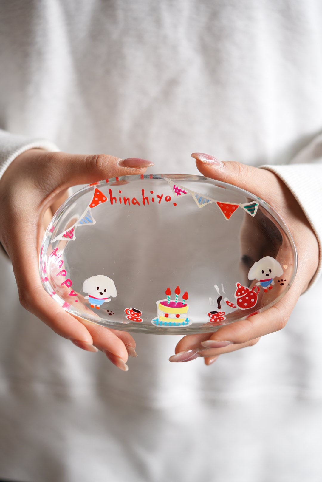 hina hiyo club Glass Oval Plate #2