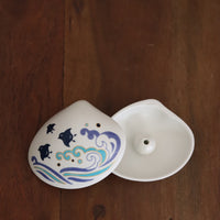 Kousaido Japanese Ceramic Shell Incense Holder