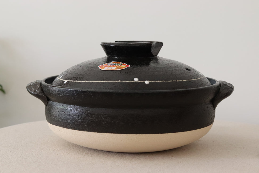 Banko Ware Black Japanese Clay Pot - Size 9