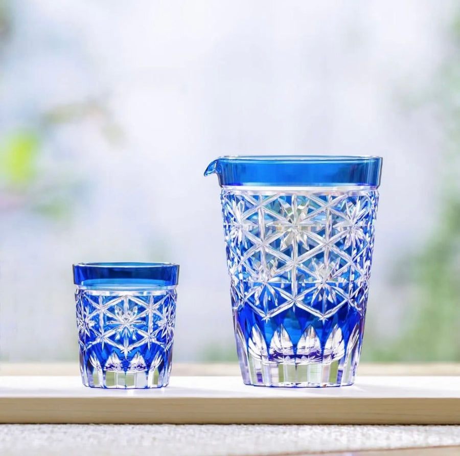 Kagami Crystal - Sake Barware, Edo Kiriko "Seika"