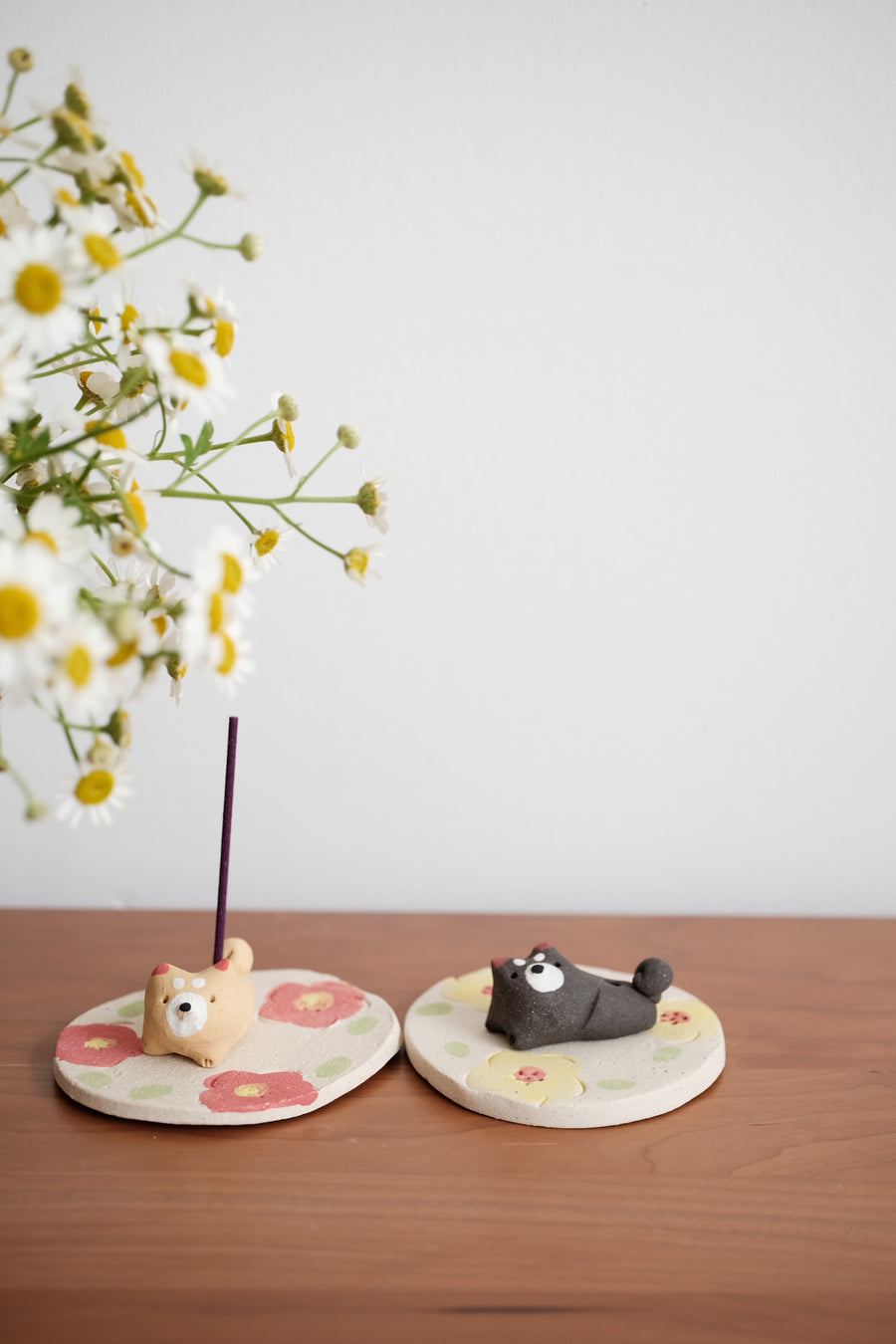 Japanese Clay Shiba Incense Holder