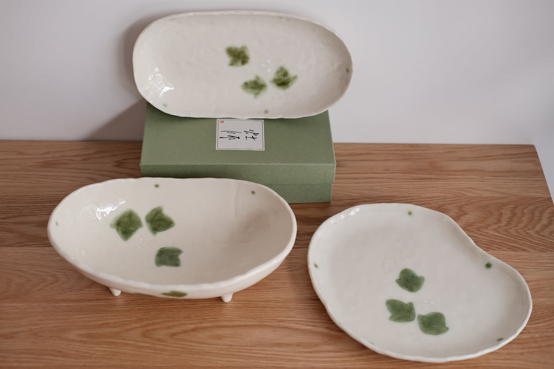 Japanese Shunryoku Green Leaf Large Plate Collection