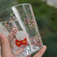 夕立窑今昔物語兔兔富士山玻璃杯-礼盒装