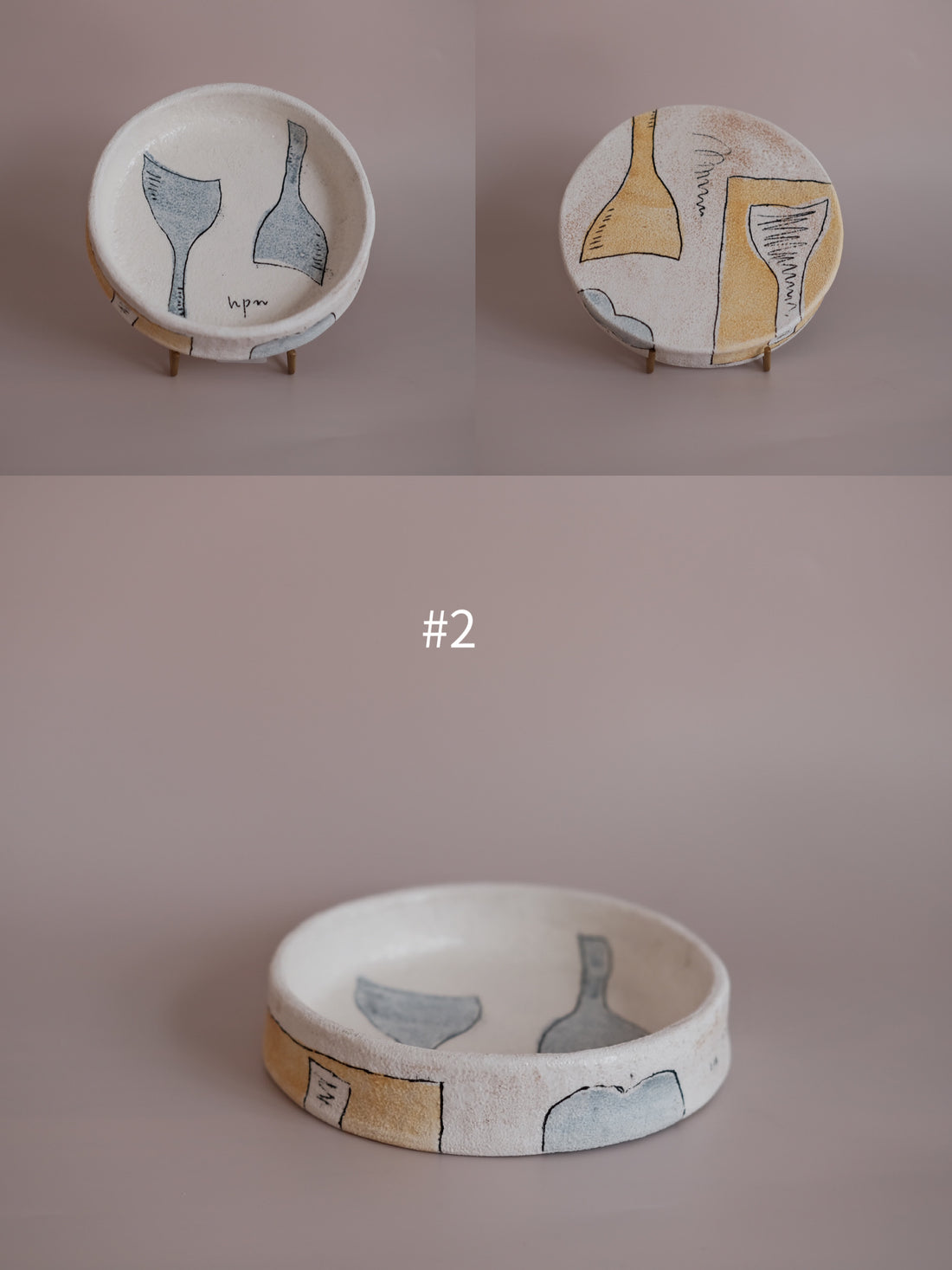 Hapun Pottery colorful series reversible round