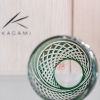 Kagami Crystal - Sake Glass, Edo Kiriko Green