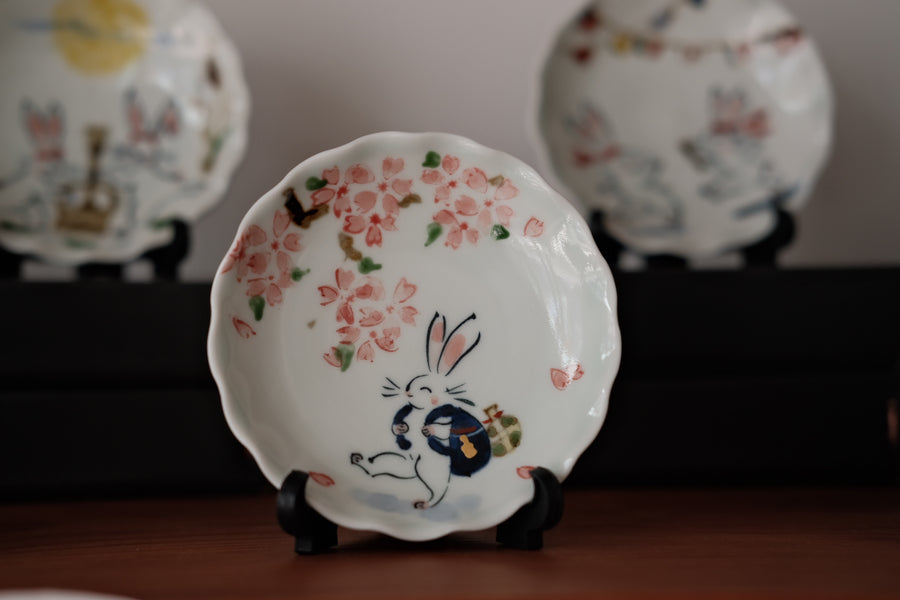 Arita Ware Handmade Bunny Birth Month Small Plate