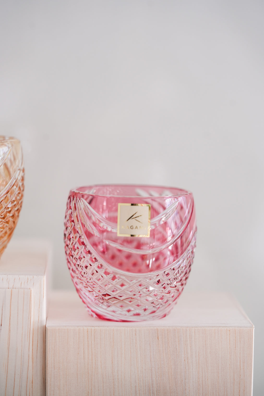 Kagami Crystal - Sake Glass, Edo Kiriko Pink