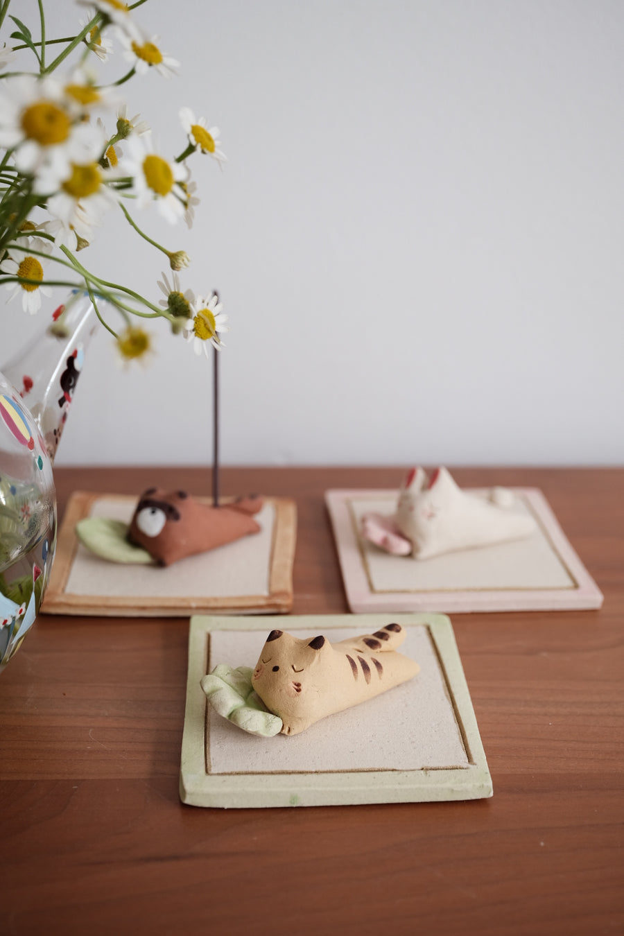 Japanese Clay Animals Incense Holder