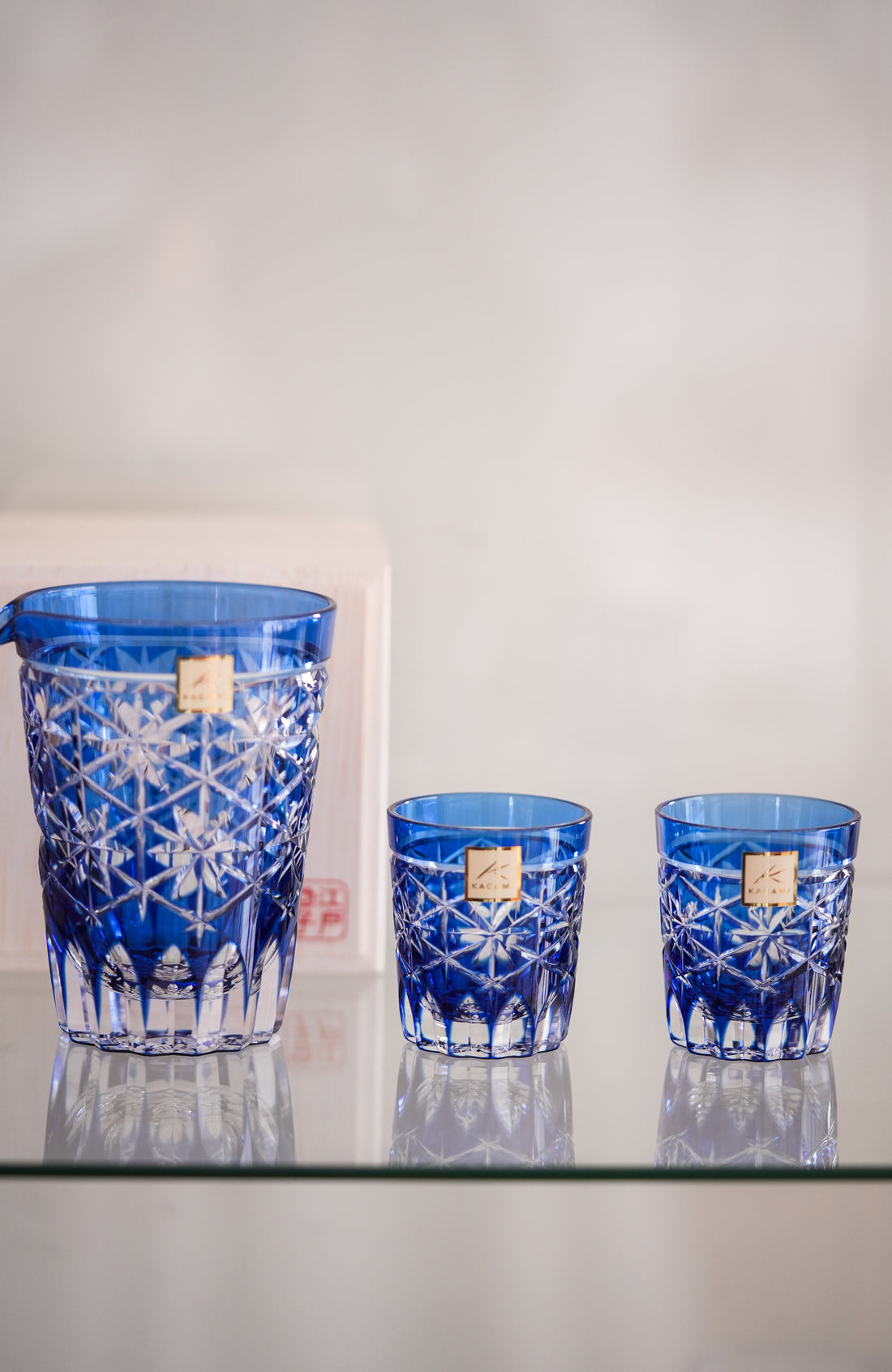 Kagami Crystal - Sake Barware, Edo Kiriko "Seika"