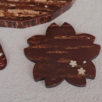 Yatsuyanagi Sakura Shape Akita Cherry Bark Work Sakura Coaster/ Pot Holder