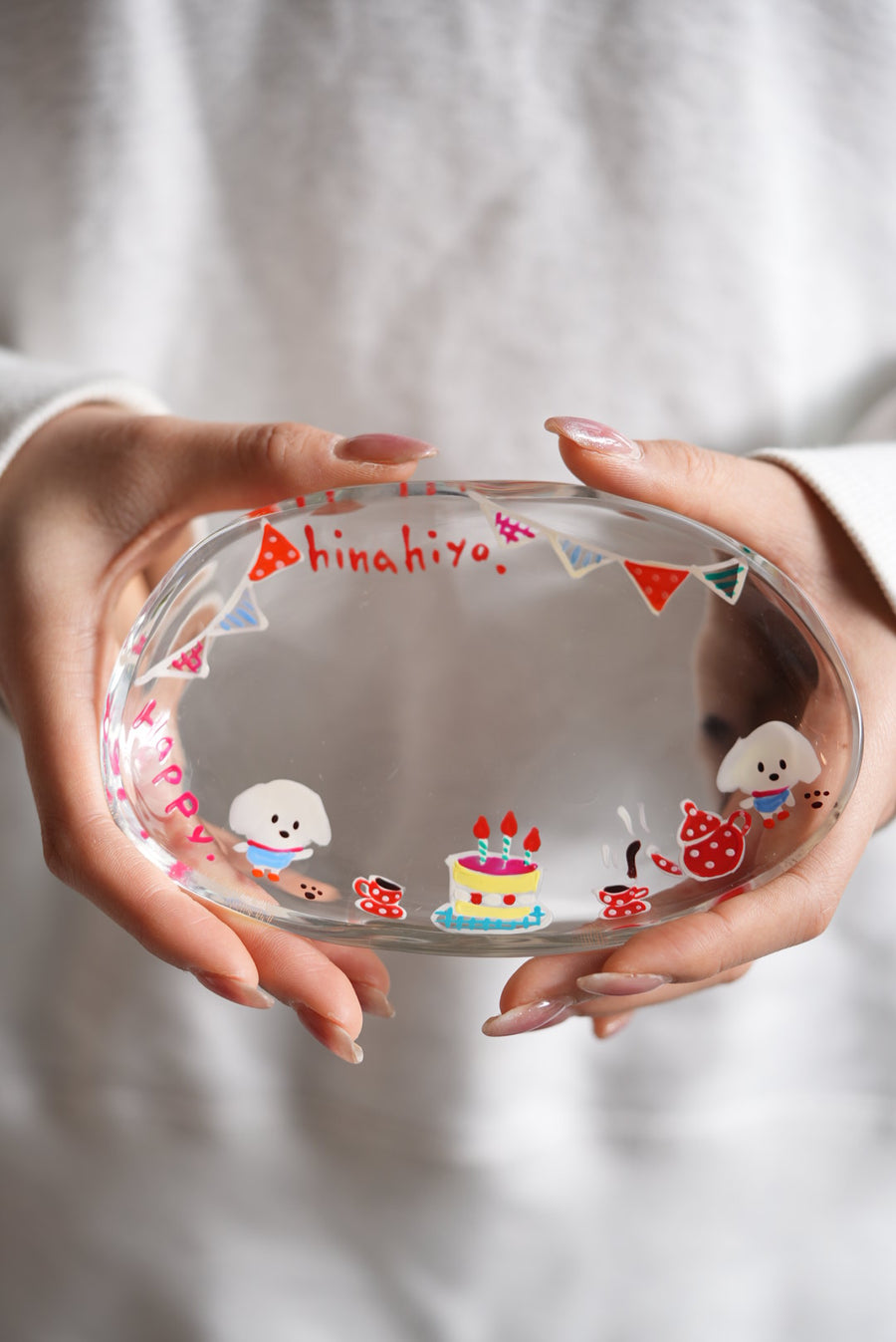 hina hiyo club Glass Oval Plate #2