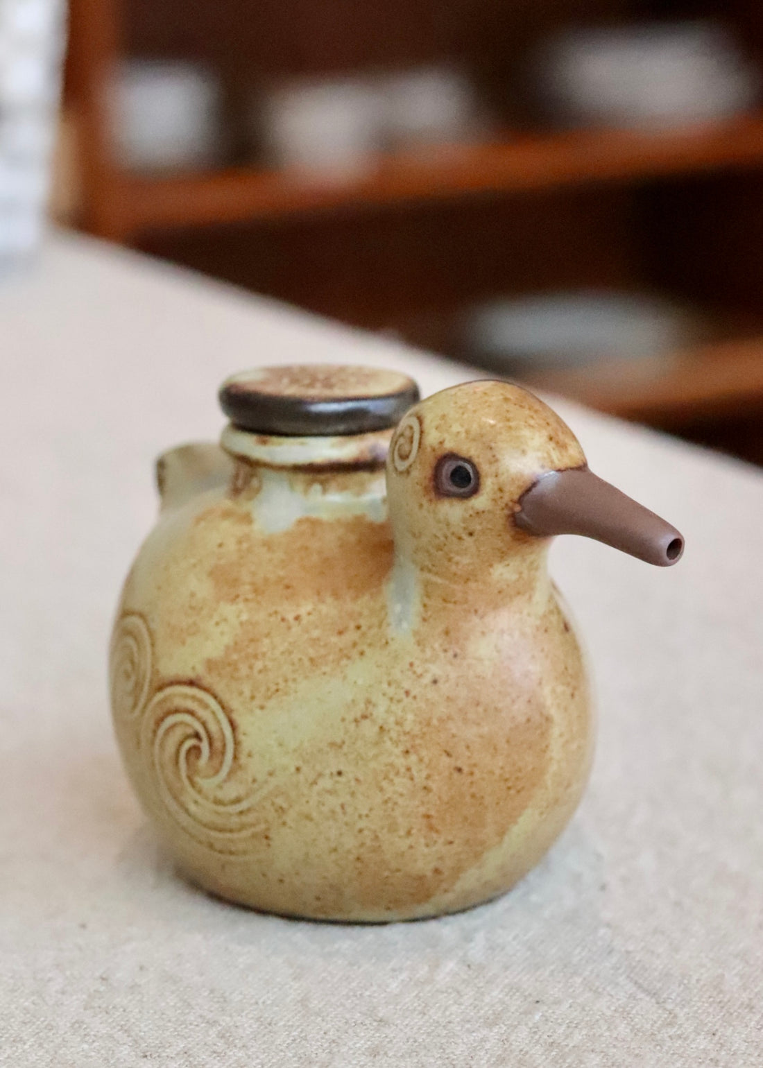 Japanese Ceramic Birds Soy Sauce Dispenser