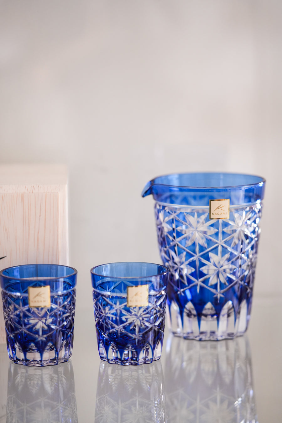 Kagami Crystal - Sake Barware, Edo Kiriko "Seika"