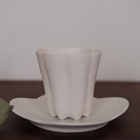 Kasumi Fujimura White Ceramic Plate/Saucer