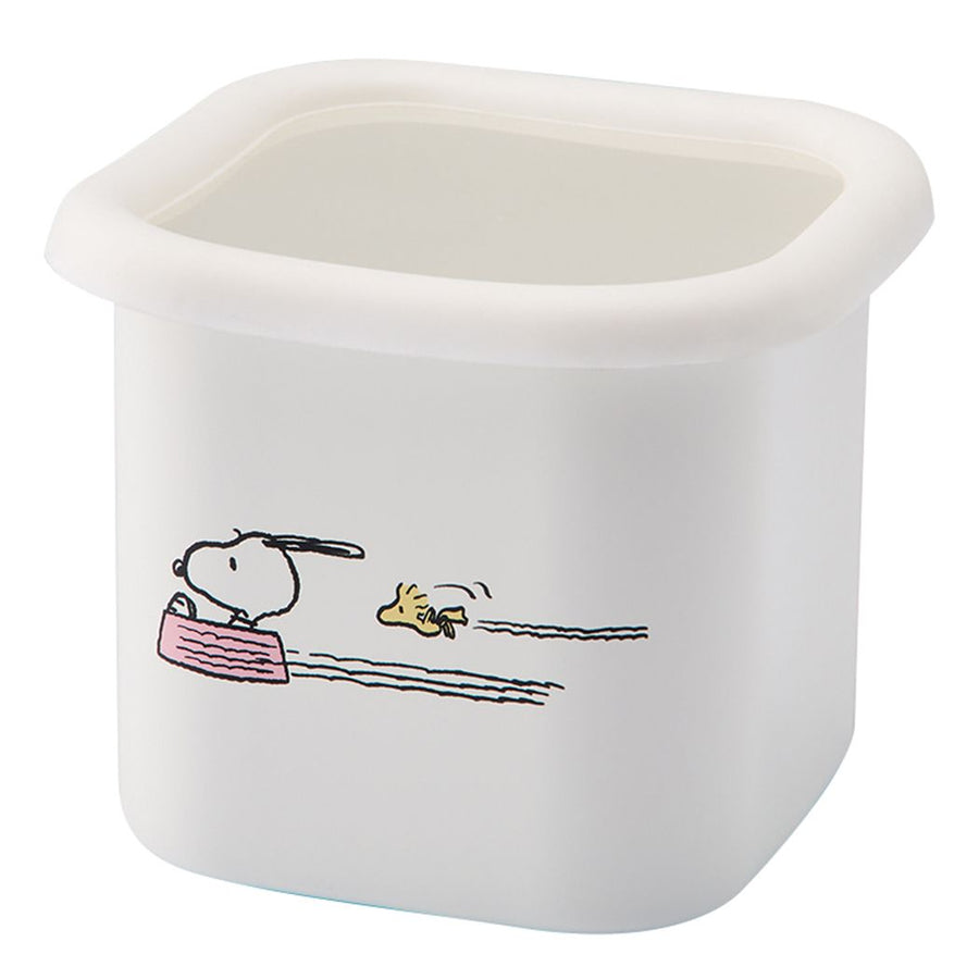 Japanese Enamel Snoopy Peanuts Storage Canister