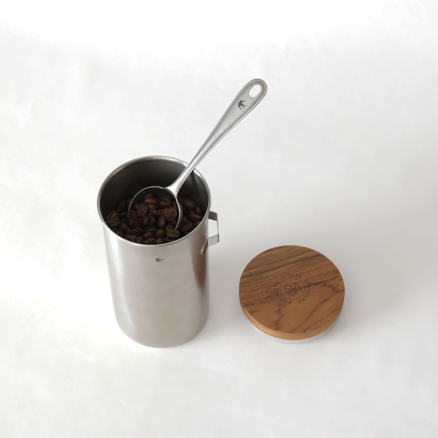 TSUBAME Canister with Hook & Spoon - Sliver