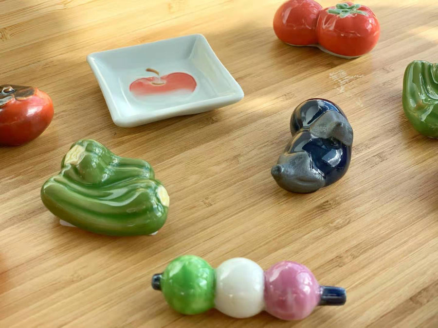 Mino Ware Chopstick Rest - Vegetables Collection