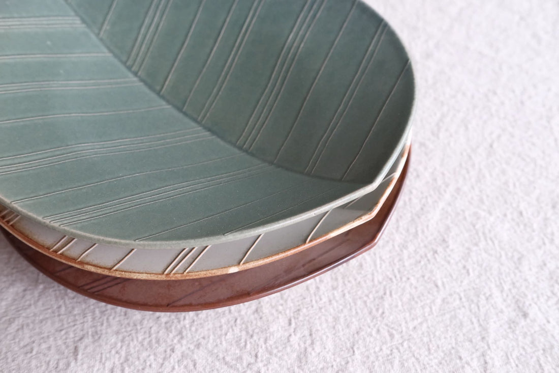 Ceramic Japan Hazara Leaf Large Plate