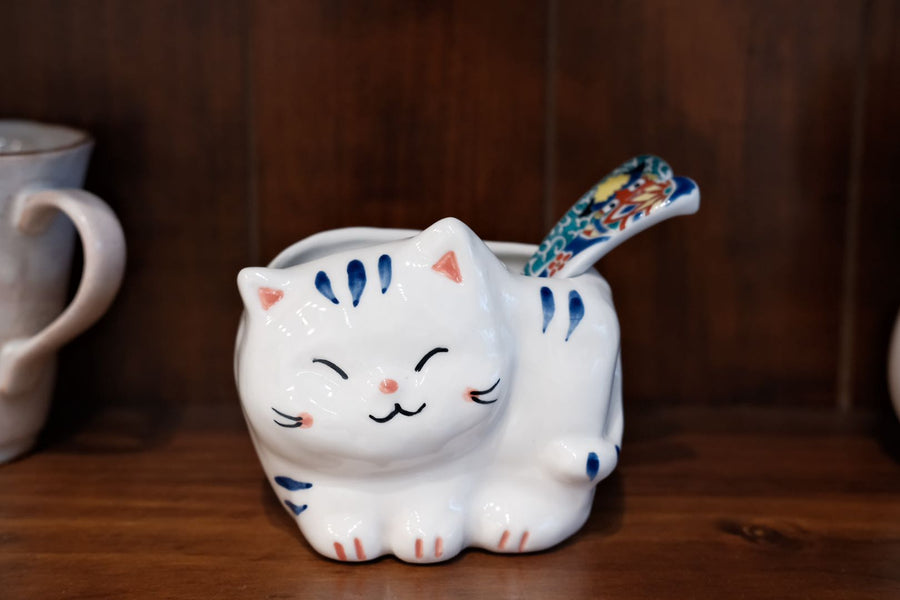 日本制可爱造型猫咪筷筒 置物筒