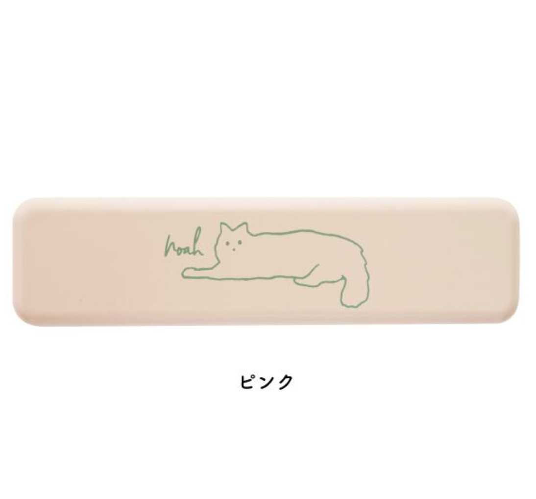 日本制手绘风格猫咪便携餐具