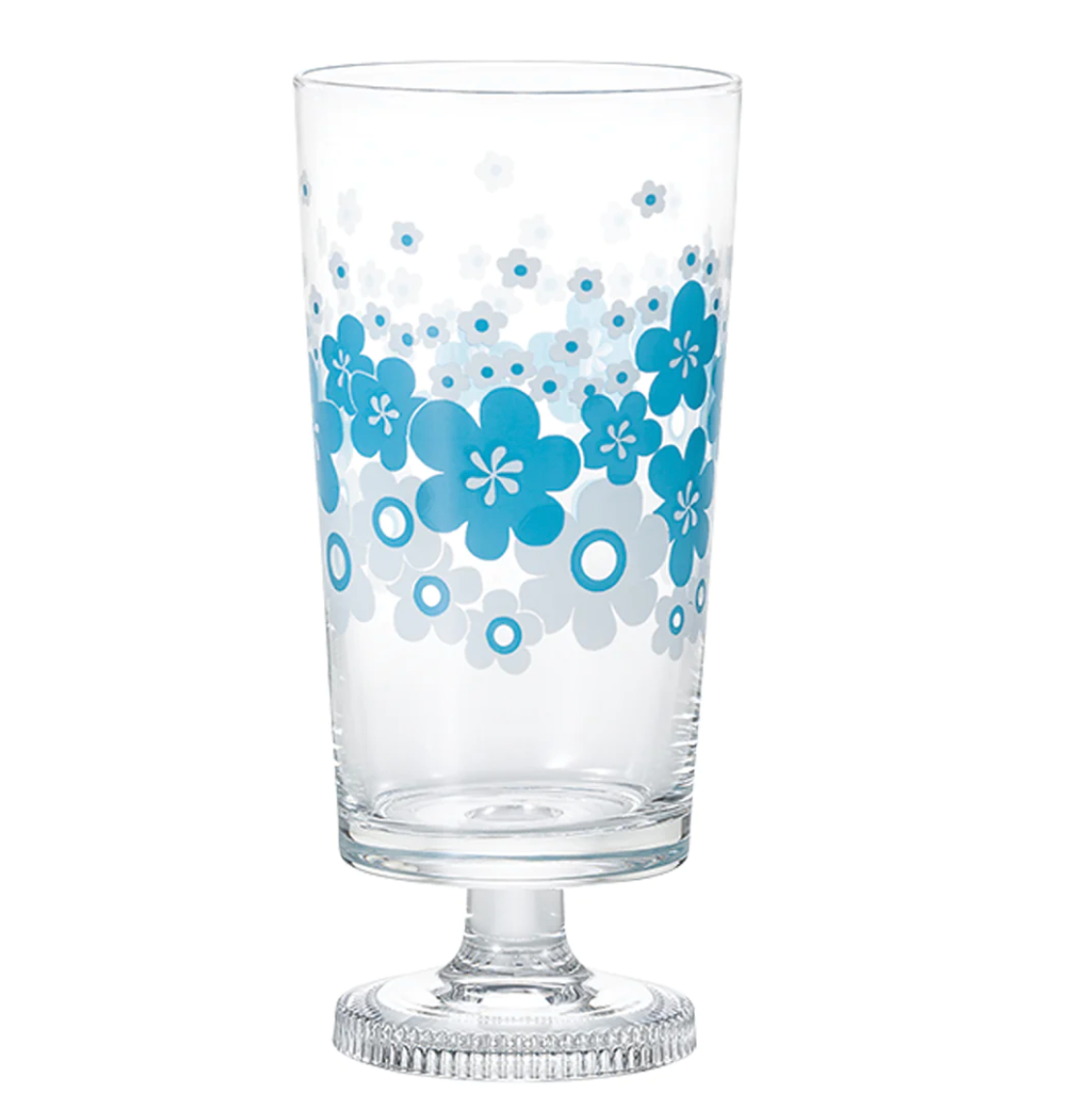 Aderia Glass Goblet - Blue Flower