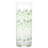 Aderia Glass Retro Tumbler -  White Flower