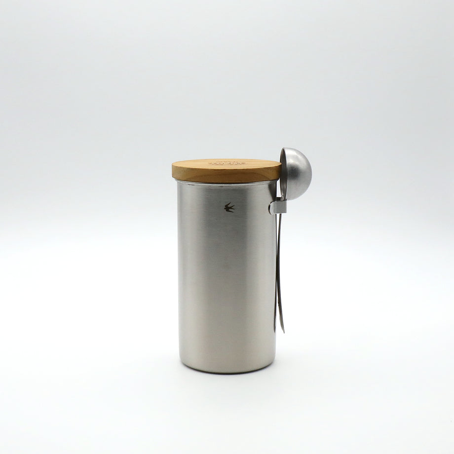 TSUBAME Canister with Hook &amp; Spoon - Sliver