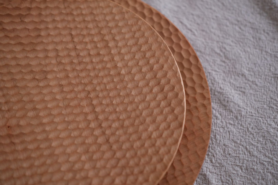 Round Plate Cherry Wood Large - By artist Kazunori Takatsuka