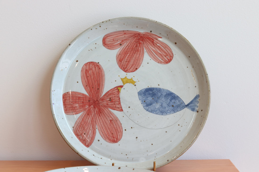 Cool Banana Hand Craft Plate - Flower & Bird