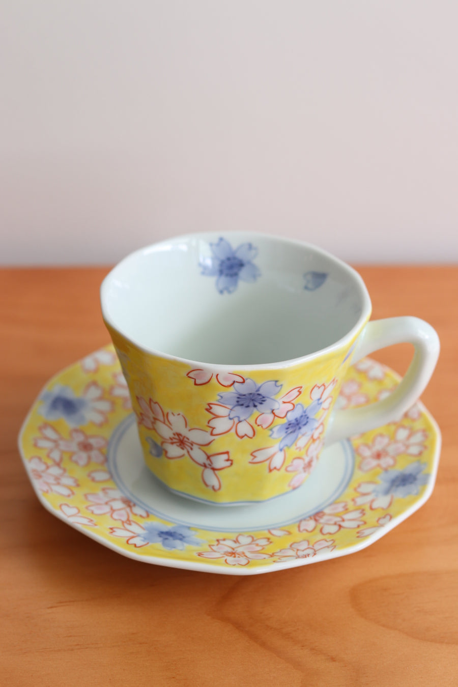 Gift Set - Yellow Sakura Coffee Cup With Saucer