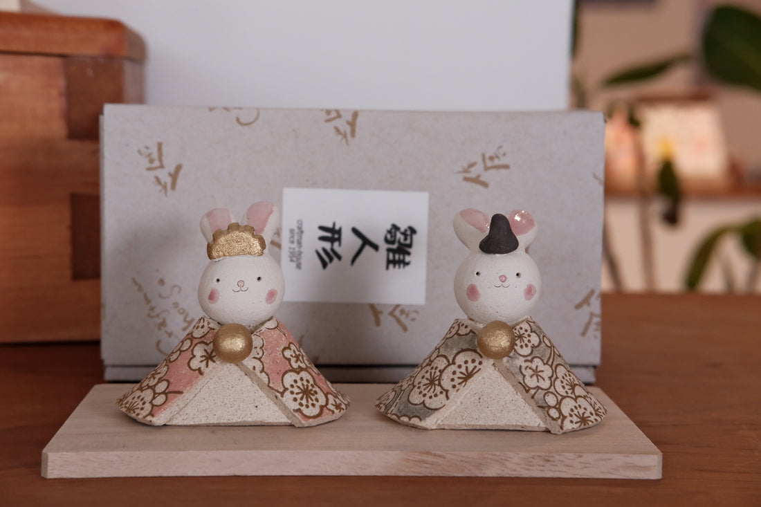 Japanese Girls' Doll Festival Hina Dolls - Peach Bunny