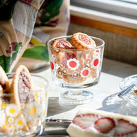 Aderia Glass Dessert Bowl/ Ice Cream Bowl - Red Flower