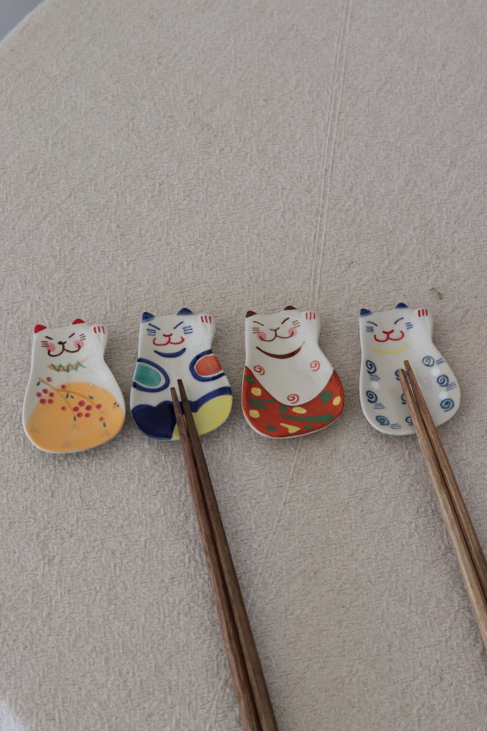 Hand Painted Cat Chopsticks Rest Mini Dish