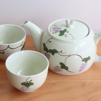 Japanese Bunny Grape Teapot with Teacups