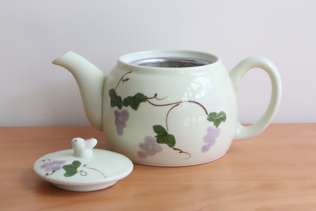 Japanese Bunny Grape Teapot with Teacups