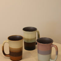 Japanese Layer Painted Pottery Mug Large