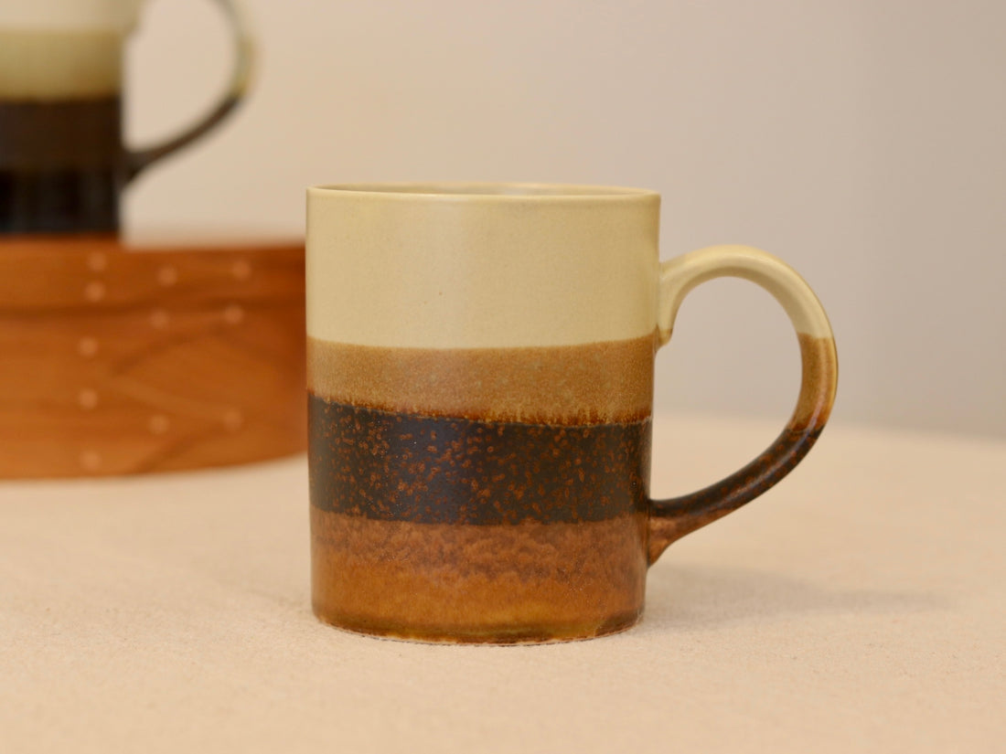 Japanese Layer Painted Pottery Mug Small